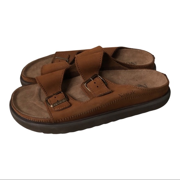Noatak Brown Suede Leather Slip On Sandals - Picture 7 of 7